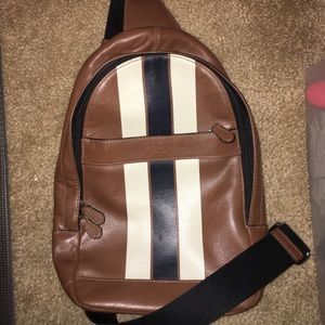 Coach leather mini sling backpack